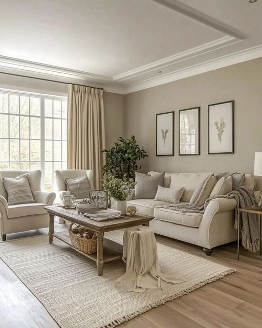 Beige, zachte woonstijl